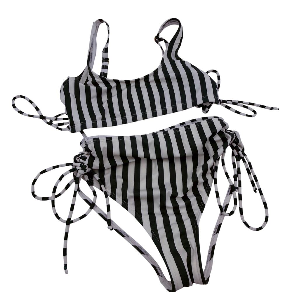 L.A. Hearts by Pacsun Women's Striped Bikini Swimsuit Size Medium